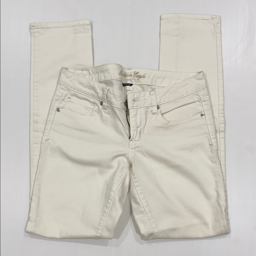 American Eagle Outfitters Women's Off-White Skinny Jeans